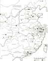Map of China showing the birthplaces of artists represented in the catalogue. &copy; (c) Ashmolean Museum