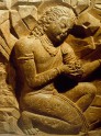 Fig. 6. Bas-relief of a kneeling devotee. Kathesimbu, Kathmandu Valley, late seventh century. Nation. &copy; Suzanne Held