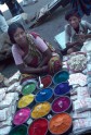 Street vendor of dyes at Bombay market, India, Photo by: May H. Beattie, 1970s. &copy; Ashmolean Museum, University of Oxford