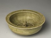 Greenware basin with small kneeling figure (EA1956.239)