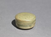 Greenware circular box and lid with floral decoration (EA1956.298)