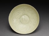 White ware bowl with stylized floral decoration