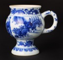 Blue-and-white mustard pot with figure and a horse (EA1978.822)