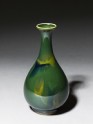 Pear-shaped bottle with a green 'flamb&eacute;' glaze (EA1989.13)