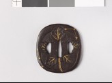 Tsuba with symbols of poem-writing at the Tanabata Festival