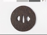 Tsuba with design of insect-eaten wood