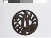 Tsuba with fan, leaves, and dew drops (EAX.10430)