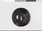 Tsuba depicting the Chinese hero Chao Y&uuml;n galloping through smoke (EAX.10980)