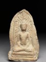 Votive plaque of the Buddha surrounded by pipal leaves (EAX.2379)