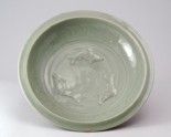 Greenware dish with three carp and lotus petals (LI1301.122)