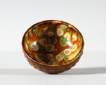 Bowl with floral decoration and a three colour glaze (LI1301.43)