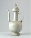 White ware ewer and lid surmounted by a lion (LI1301.59)
