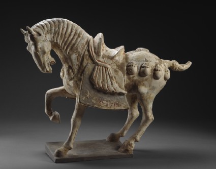 Earthenware figure of a horseside