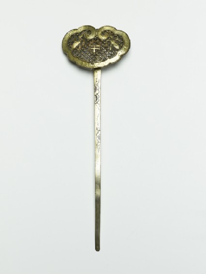 Silver gilt hair ornament with birdsfront