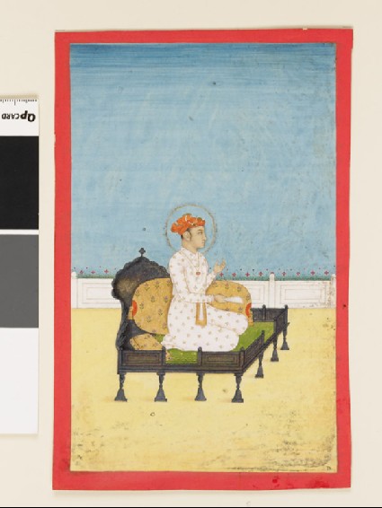 Young man seated on a thronefront