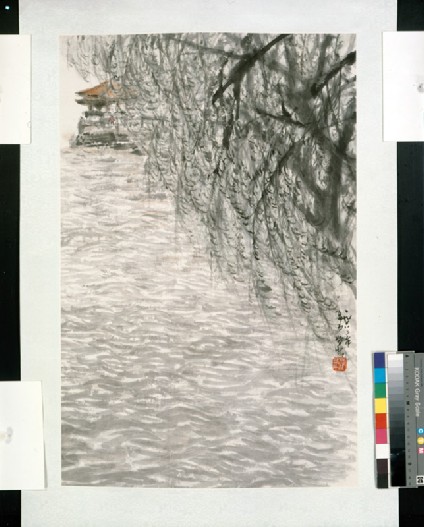 Willow by the waterfront, painting only