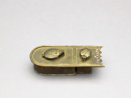 Inkwell from a qalamdan, or pen boxoblique