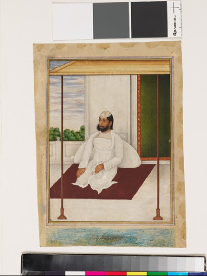 Man in a flowered skull capfront