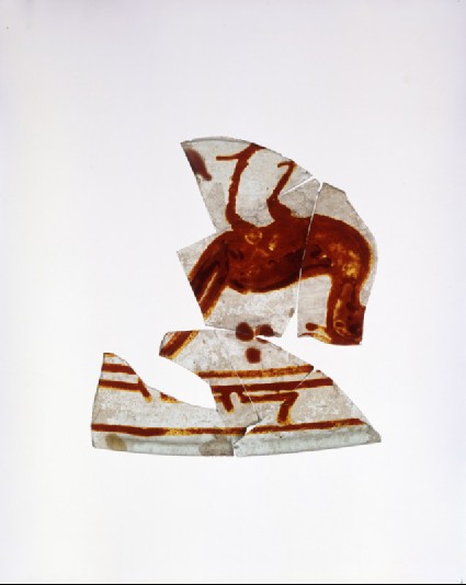 Vessel fragment with bird and calligraphyoblique