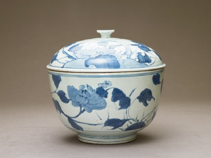 Bowl with peoniesside