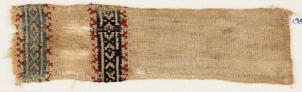 Textile fragment with rows of diamond-shapesfront