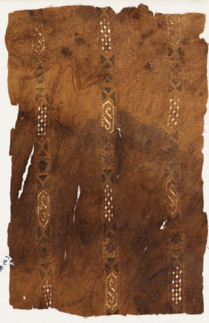 Textile fragment with three bands of cartouchesfront