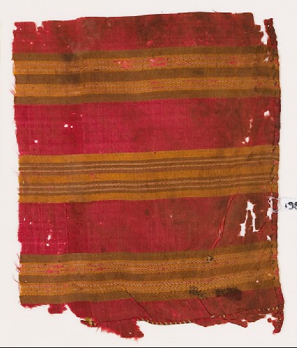 Textile fragment with striped bandsfront