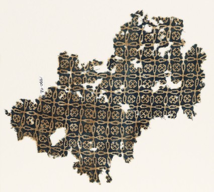 Textile fragment with linked crosses and Maltese crossesfront