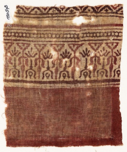 Textile fragment with stylized treesfront