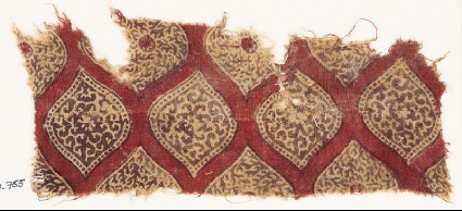 Textile fragment with pointed ovalsfront