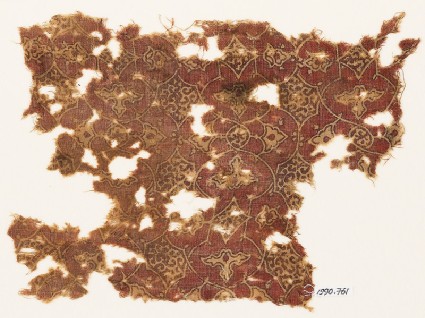 Textile fragment with interlacing tendrilsfront