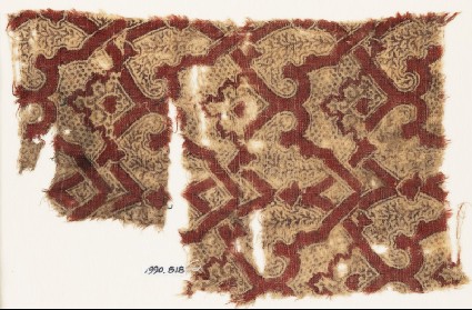 Textile fragment with interlacing tendrilsfront
