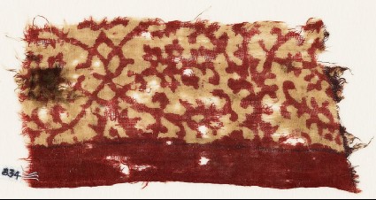 Textile fragment with interlacing tendrils and leavesfront