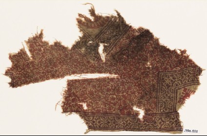 Textile fragment with rosettes and tendrilsfront