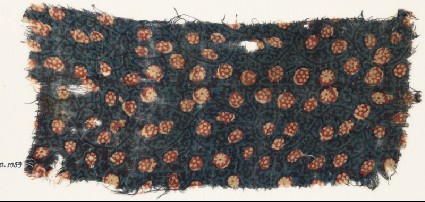 Textile fragment with tendrils and rosettesfront