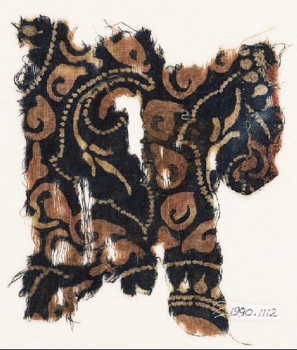 Textile fragment with leavesfront