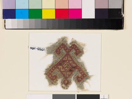 Textile fragment with geometric shapefront