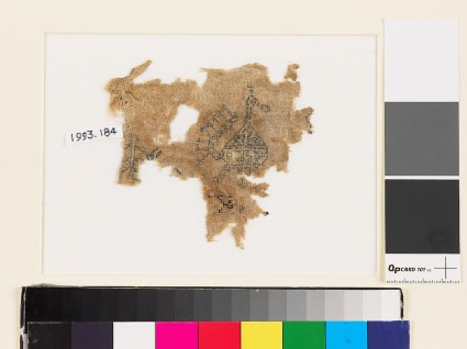 Textile fragment with stylized peacockfront