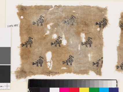Textile fragment with stylized birdsfront