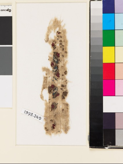 Textile fragment with chevrons and trianglesfront