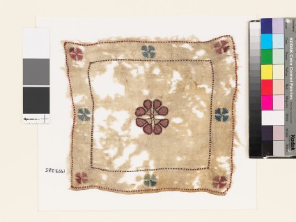 Textile fragment with rosettesfront