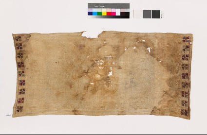 Textile fragment with floral shapesfront