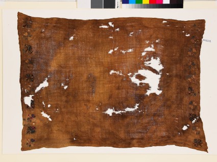 Towel or napkin with flowers, leaves, and stemsfront