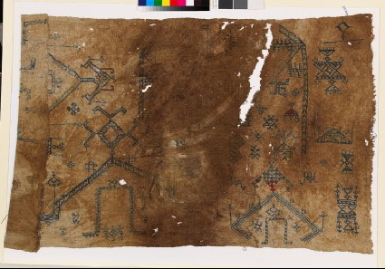 Sampler with geometric design, stars, and creaturesfront