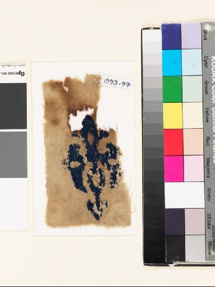 Textile fragment with cross and trefoil finialsfront