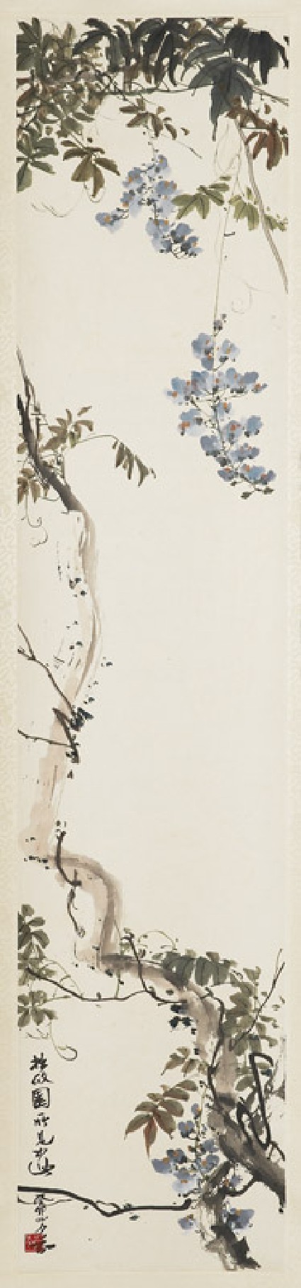 Blue and purple wisteriafront, painting only