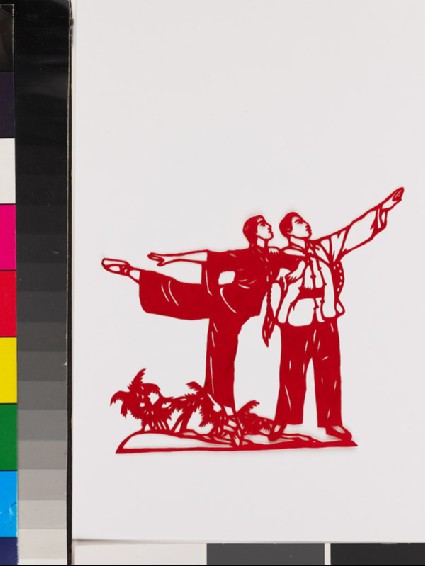 Figures from the ballet Red Detachment of Women mid-pas de deuxfront