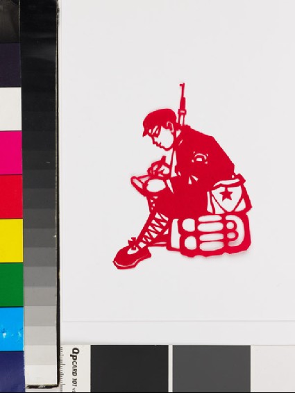 Soldier studyingfront