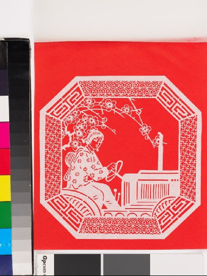 Woman driving a tractorfront