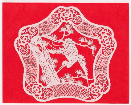 Magpie on a pine treefront